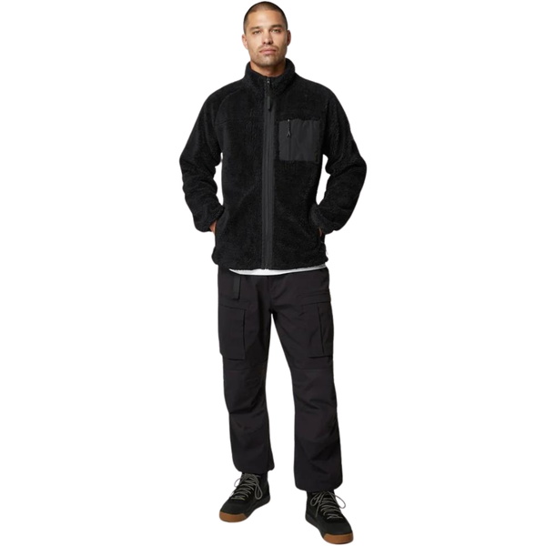 2026 Mystic Mens Dark Tech Series Teddy Zip Thru Fleece 35104.23 - Black